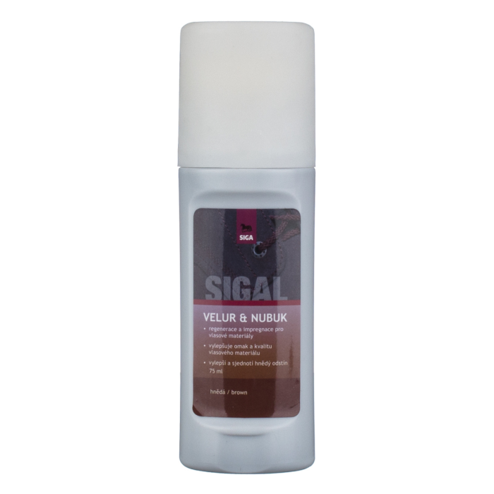Sigal velur - nubuk s aplikátorem 75ml hnědý