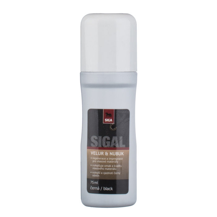 Sigal velur - nubuk s aplikátorem 75ml černý